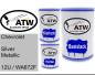 Preview: Chevrolet, Silver Metallic, 12U / WA672F: 500ml Lackdose + 500ml Klarlack + 250ml Härter - Set, von ATW Autoteile West.